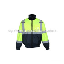 7 in 1 abnehmbare Fahrbahn hohe Sichtbarkeit reflektierende Sicherheitsjacke 160g flocs gesteppte Polsterjacke